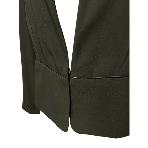 Eileen Fisher NWT Petite Tropical Blazer w Leather Trim Black Stand Collar PM - Picture 8 of 12